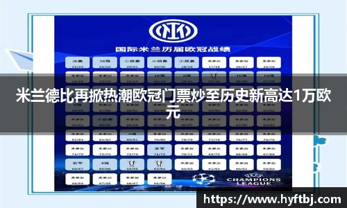 米兰德比再掀热潮欧冠门票炒至历史新高达1万欧元